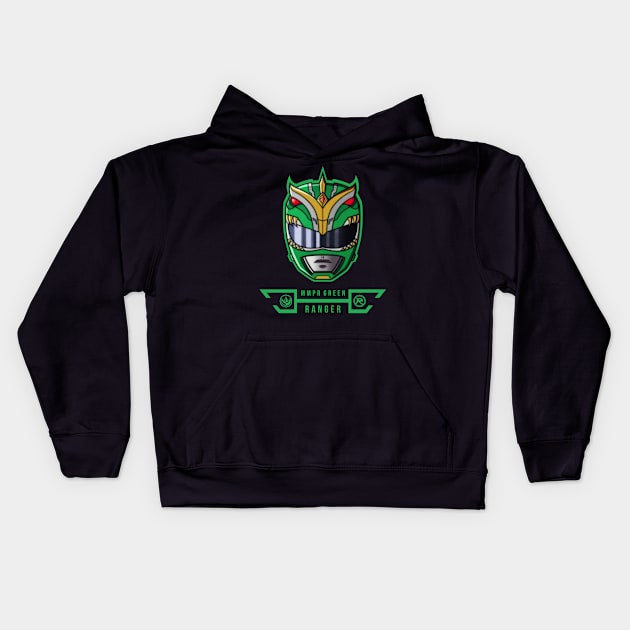 S.HERO ( GREEN DRAGON ) Kids Hoodie by Ryuki Kento Art